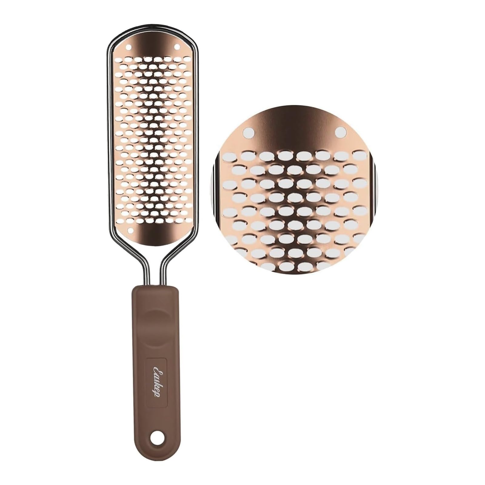 Photo 1 of Foot File Foot Scrubber Pedicure - Callus Remover for Feet Easkep Professional Grater Rasp Foot Scraper Corns Callous Removers Cracked Dead Skin Remover for Dry and Wet Feet (Golden)