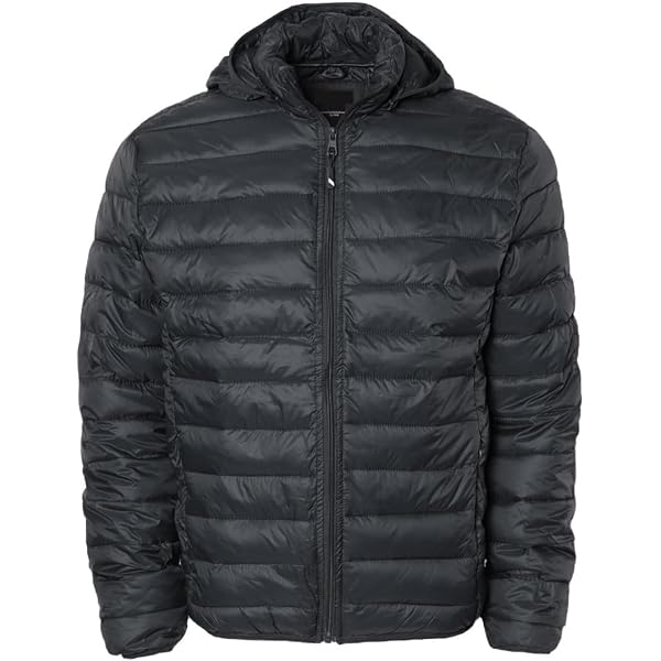 Fasttg Men Hooded Ultra Light Packable Down Jacket (XXL, Dark 