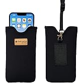 Tainada Neoprene Shockproof Cell Phone Sleeve Pouch Carrying Case for Men Women w/Neck Lanyard, Belt Loop Holster for iPhone 17/16 Pro Max, Air, 16 Plus, 16e; Samsung S25, S24+, A56, Z Fold7 (Black)