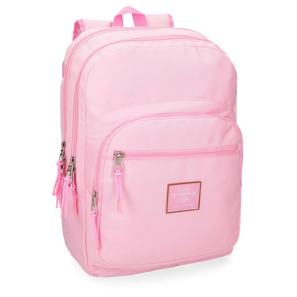 Pepe Jeans Cross Double compartment Backpack Pink 30,5x44x15 cms Polyester 20.13L