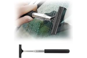 Osilly Car Rearview Mirror Wiper, Telescopic Squeegee for Auto Glass, Portable Water Cleaner with Retractable Long Rod, Mini Automotive Cleaning Tool, Universal for All Vehicles (Black)