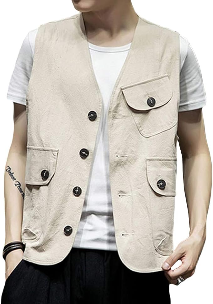 Amazon Masvis ベスト メンズ ノースリーブ ジャケット ジレ