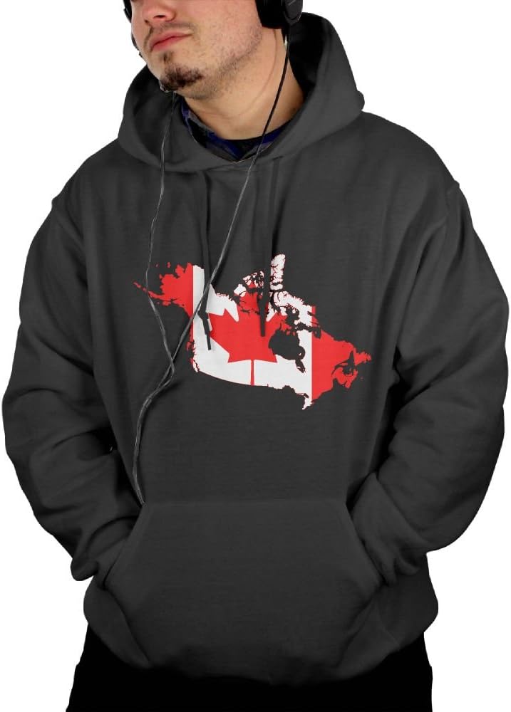 GPioneer Mens Canada Map Flag Cool Classic & Comfortable Hoodies Sweatshirt Pullover Hoodie With Pocket Large