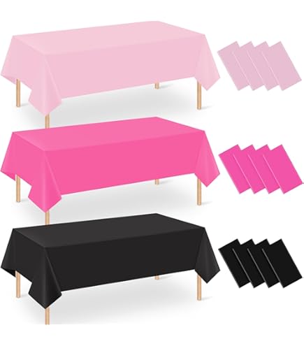 CEILIWEN 10 Packs Of Black And Gold Party Tablecloths, Disposable Tablecloths Table Covers...