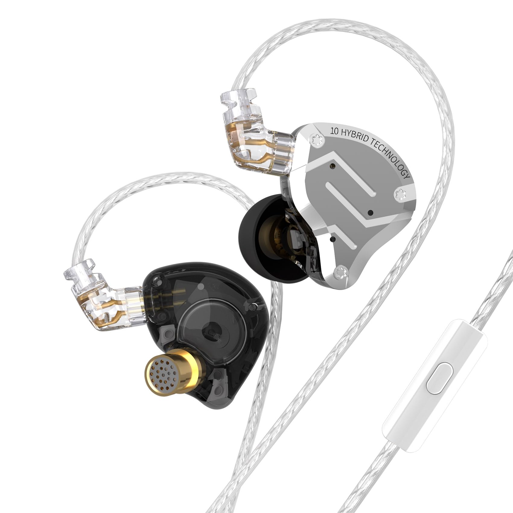 KINBOOFI KZ ZS10 Pro In Ear Monitor Earbuds, HiFi Earphone with 4BA and 1DD Drivers, Upgraded ZS10 Pro with Detachable 0.75mm 2 Pin 6N OFC Cable (With Microphone, Black) — image 1