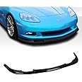 Front Bumper Splitter Lip Kit Compatible with Corvette C6 2006, 2009-2013 Z06 407 Grand Sport ZR1 Style 3Pcs (Glossy Black)