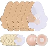 IOGOG Boob Tape Kit - 3 Pairs Breast Lift Tape, 5 Pairs Sticky Nipple Covers, 1 Pair Silicone Adhesive Nipple Pasties, Invisible Sweatproof Boobtape for Large Breasts,Boob Tape for Women A-G Cup