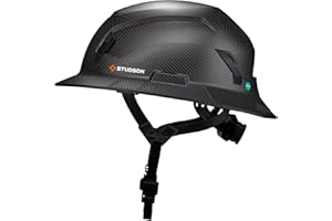 STUDSON SHK-1 Full Brim Safety Helmet: ANSI/ISEA Z89.1 Type II Compliant (R 2019), Lightweight & Breathable, NFC Emergency Contact Chip, One Size, Class C & E Protection
