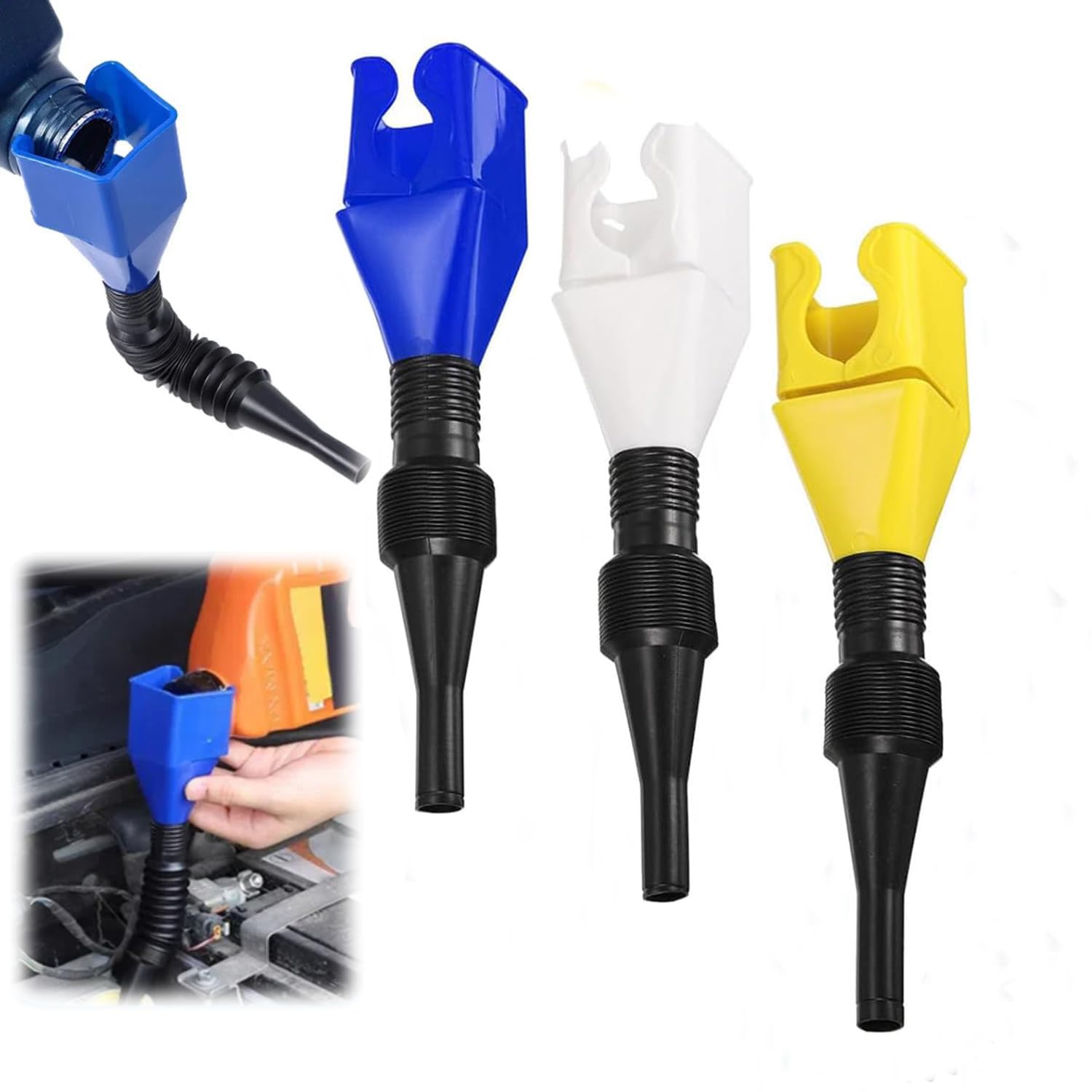 Photo 1 of Funnels for Automotive Use,2025 Upgraded Universal Retractable Flexible Fuel Funnels,Small Wide Mouth Household Oil Funnel, Easy to Carry Draining Tool Funnel for Car Motorcycle