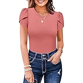 MIHOLL Women's Short Sleeve T Shirt Crew Neck 2025 Summer Casual Tee Blouses Tops