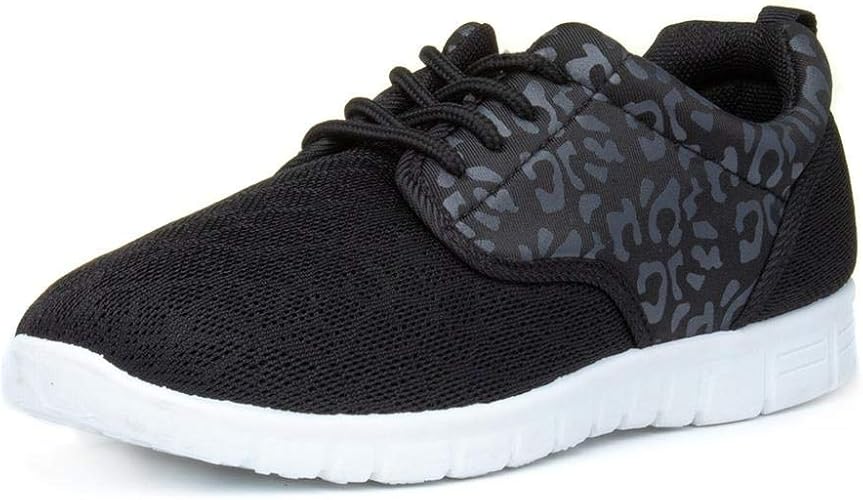 black and leopard trainers