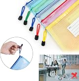 Vicloon 10Pcs A4 File Wallets Mesh Zip Lock Bags with Label Pocket Multi Color view 6
