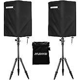 Speaker Cover for 15 Inch PA/DJ Powered Speaker Mounted on Stand, 2 Pack Outdoor Speaker Cover Heavy-duty 600D Oxford Fabric Waterproof, Dustproof,Anti-UV With Night White Reflective Strips,Black
