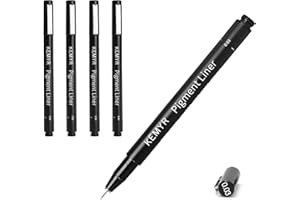 KEMYR 4 Micro Fine liner Drawing Art Pens Calligraphy Pens: 0.03mm Size Black Art supplies Waterproof Archival Black Ink Mark