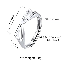 SILVERCUTE Initial K Ring 925 Sterling Silver