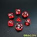 Bescon Mini Translucent Polyhedral RPG Dice Set 10MM, Small RPG Role Playing Game Dice Set D4-D20 in Tube, Transparent Red
