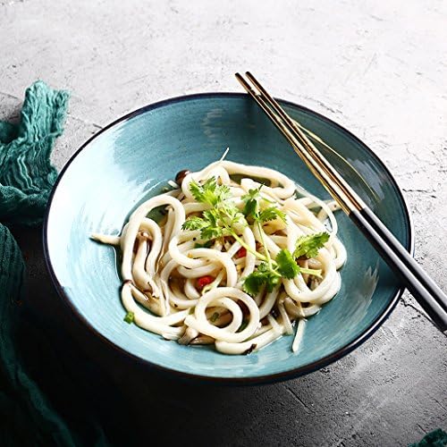 Blooming Pinellia Retro Japanese-style Ceramic TablewareCreative Ramen Soup Big Bowl 9 Inch Fruit Saladbowl