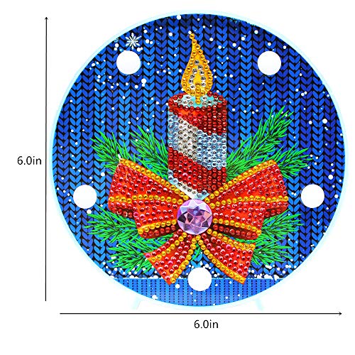 DIY Diamond Painting Lamp with LED Lights Full Drill Crystal Drawing Kit Bedside Night Light Arts Crafts for Home Decoration or Christmas Gifts 6.0x6.0inch(Bell)