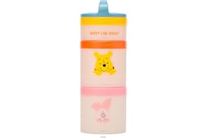 Whiskware Disney Winnie The Pooh Stackable Snack Containers for Kids and Toddlers, 3 Stackable Snack Cups for School and Travel, Sweet Like Honey, Pooh and Friends
