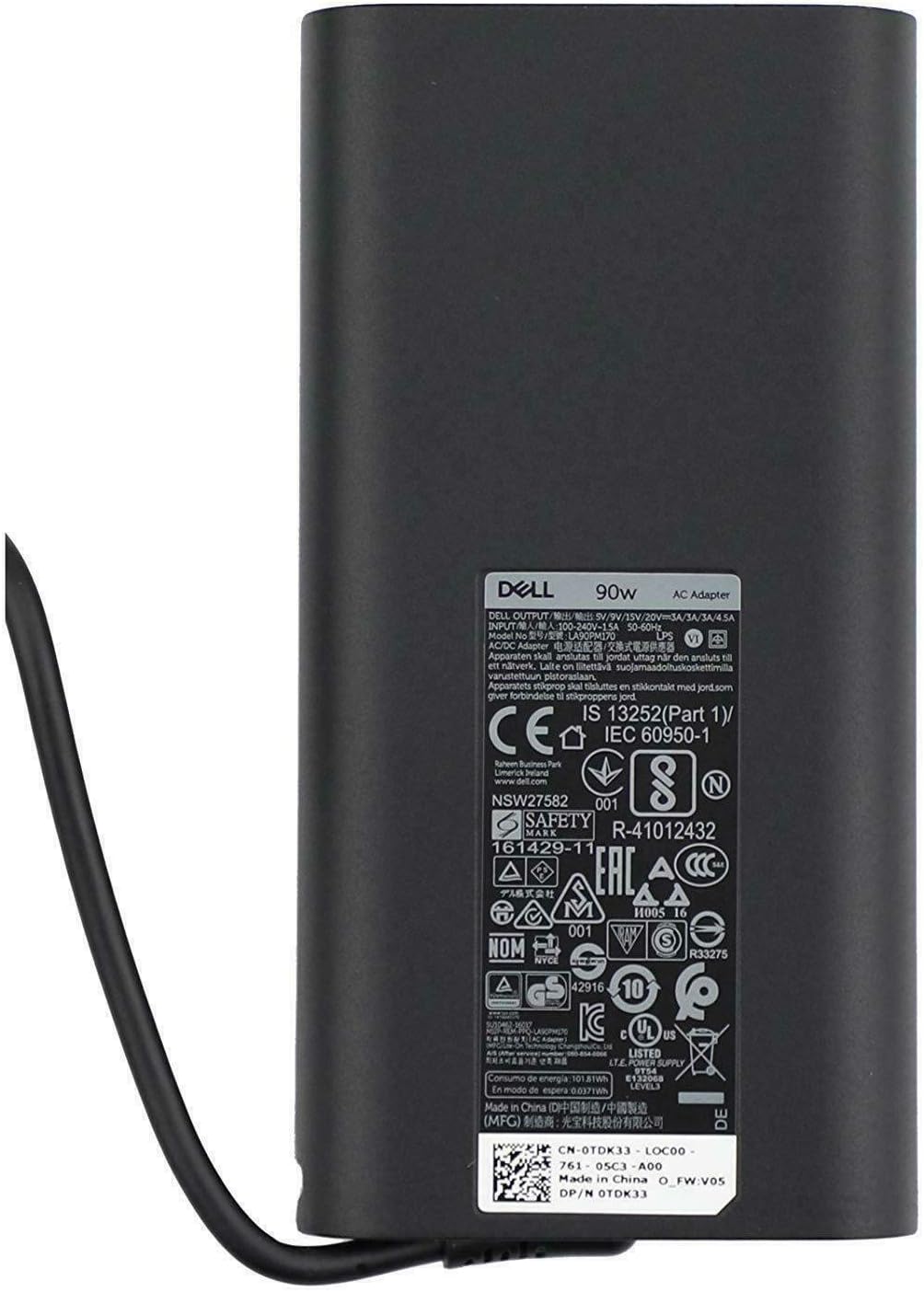 Laptop Adapters 90W USB-C Compatible for Latitude 11 5175 5179 12 5280 5288 7280 13 7390 P/N TDK33 LA90PM170 450-AGOD 450-AGOQ Venue 8 Pro 5855 10 Pro 5056 XPS 12 9250 XPS 13 9360 9365 9370 - Image 4