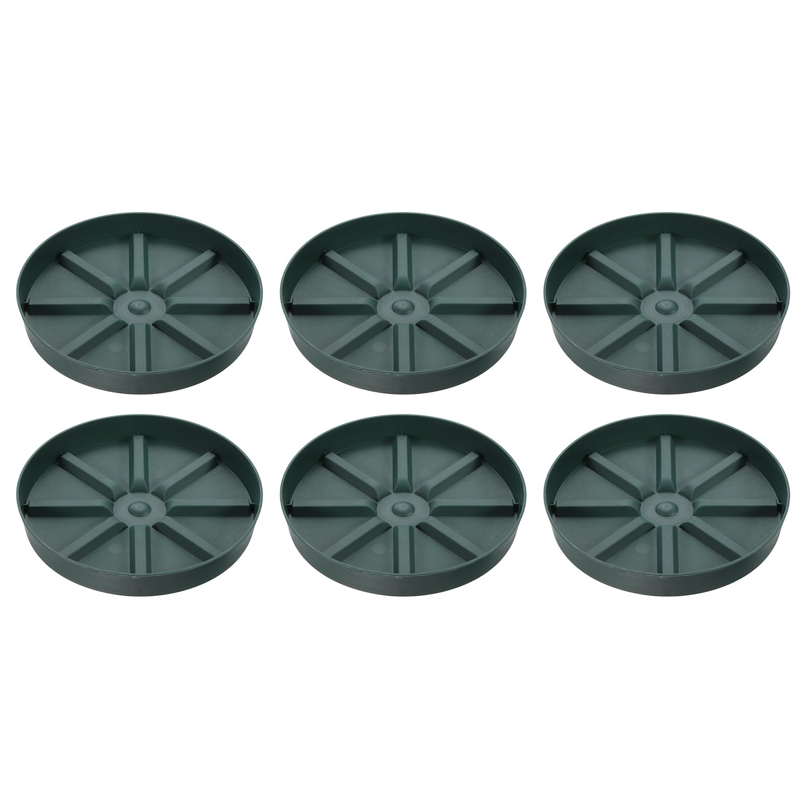 PATIKIL Plant Pot Saucers 7.5 Inch, 6 Pack Plastic Round Plant Pot Thicker Flower Drip Tray for Indoor Outdoor, Green