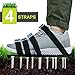 Blissun Lawn Aerator Shoes, 4 Aluminum Alloy Buckles Spiked Aerating Lawn Sandals, 26 Nails for Aerating Your Lawn or Yard, 4 Adjustable Straps Universal Size