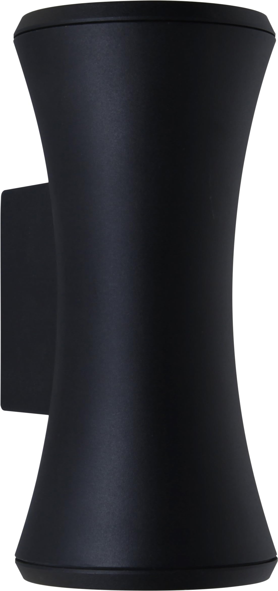 TEKLED Hourglass Waterproof Up Down Aluminium Outdoor Wall Light | GU10 Socket | Weather Resistant Outside House Light IP54 | for Entrances Facades Porches Gardens and Patios | Black (Built-in LED)