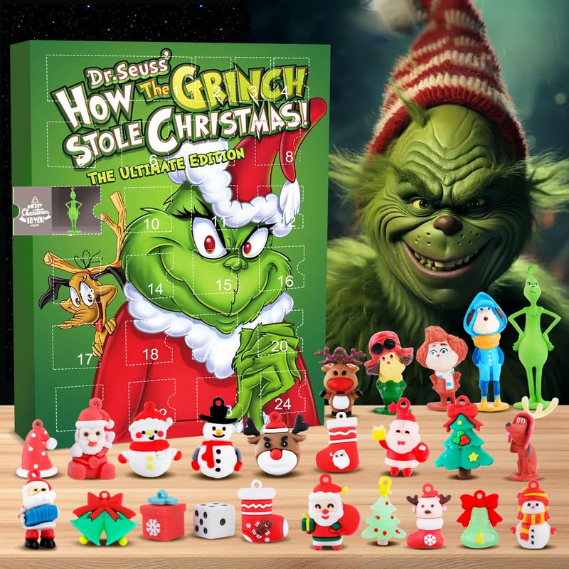 Advent Calendar 2025 Kids, 24 Day Elf Figures Doll Christmas Countdown Calendar 2024, Cartoon Christmas Vacation Advent Calendar for Boys, Grils, and Adults, Funny Christ-mas Game Gift