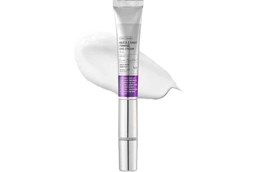 VT COSMETICS Reedle Shot Firming Eye Cream, 0.50 fl oz/15ml | 9-Peptide Complex, Bakuchiol & Hyaluronic Acid, Vibrating Metal Applicator for Puffiness, Fine Lines & Wrinkles