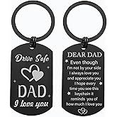 Feeldeal Drive Safe Dad Keychain – I Love You Gift from Daughter or Son, Birthday, Father’s Day, Christmas
