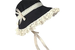 LOXGO Graceful Victorian Bonnet Hat with Lace Belt Lacy Brim Detail for Women Girls Stylish Accessory Lace Bonnet Women