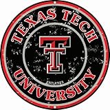 University of Texas Tech (retro) Collegiate Embossed Metal Circular Sign CS60105