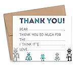 Robot Fill In The Blank Thank You Cards for Kids