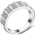 Jude Jewelers Stainless Steel Cubic Zircon Eternity Wedding Engaegment Band Ring