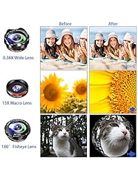 RGCTL   Lente para cámara de teléfono, 15 lentes de teleobjetivo para iPhone XS, XS Max XR 8 7 6S Plus, Samsung Android