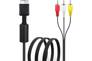 Arzweyk 6FT AV Cable for PS3 PS2 PS1, AV to RCA Composite Audio Video Cable Cord Compatible with Sony PlayStation 2 PS2 PS1 P