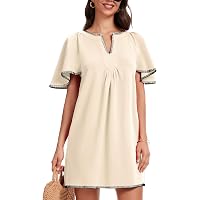 Wkior Women's V-Neck Tank Dress - Lightweight Summer Shirt Dress In Indigo, Size X-Large