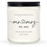 PETALSUN Wedding Gifts for Couples 2026, Mr and Mrs Candle, Bridal Shower, Wedding Shower Gifts for Bride and Groom, Lavender Scented Soy Wax Candle