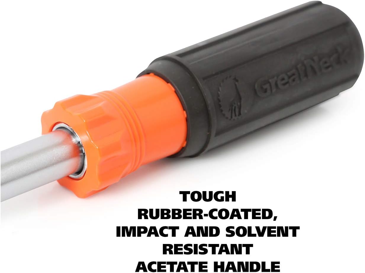 GreatNeck SD11RC 11 in 1 Screwdriver and Nut Driver Set, Multi-Bit Cushion Grip, Multi Tool Screwdriver Kit, HVAC tools, Electrician Tools: Home Improvement