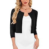 Veryoung Cropped Cardigan Sweaters for Women 2026 Crew Neck Button Down Open Front Knit Bolero Shrugs S-2XL