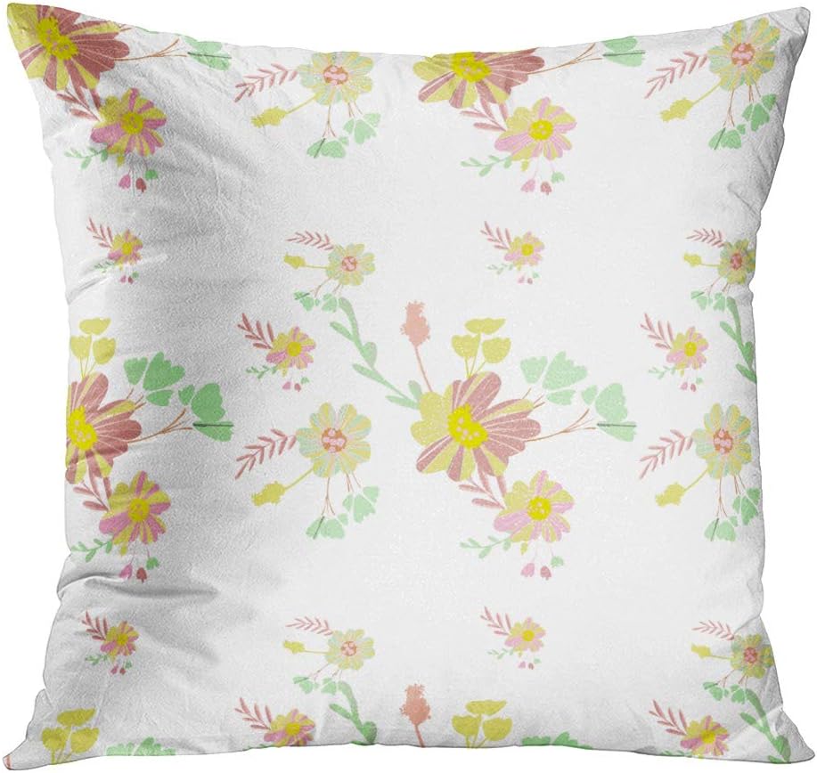 Vooft Throw Pillow Covers Square 16 x 16 Inch Abstract Palm Leaves Evergreen Repeat The Modern Trend Decor Cushion Home Sofa Living Room