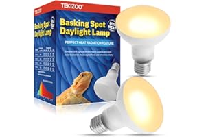 TEKIZOO Heat Lamp Bulbs Reptile Basking Light Spot Daylight for Bearded Dragon,Lizard,Tortoise,Amphibian 100W(2 Pack)