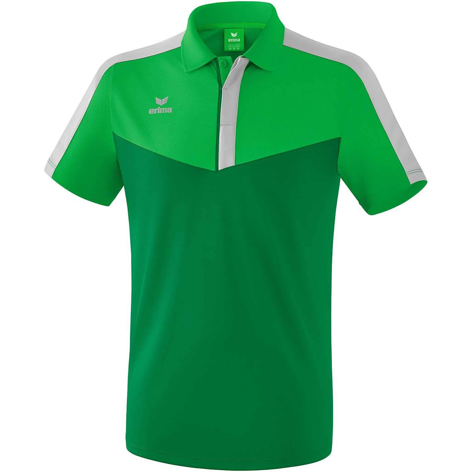 Erima Squad Polo Shirt - Fern Green/Emerald/Silver Grey, 3X-Large