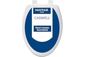 Mayfair Caswell Modern Slow Close Toilet Seat, Durable Plastic, Elongated, White