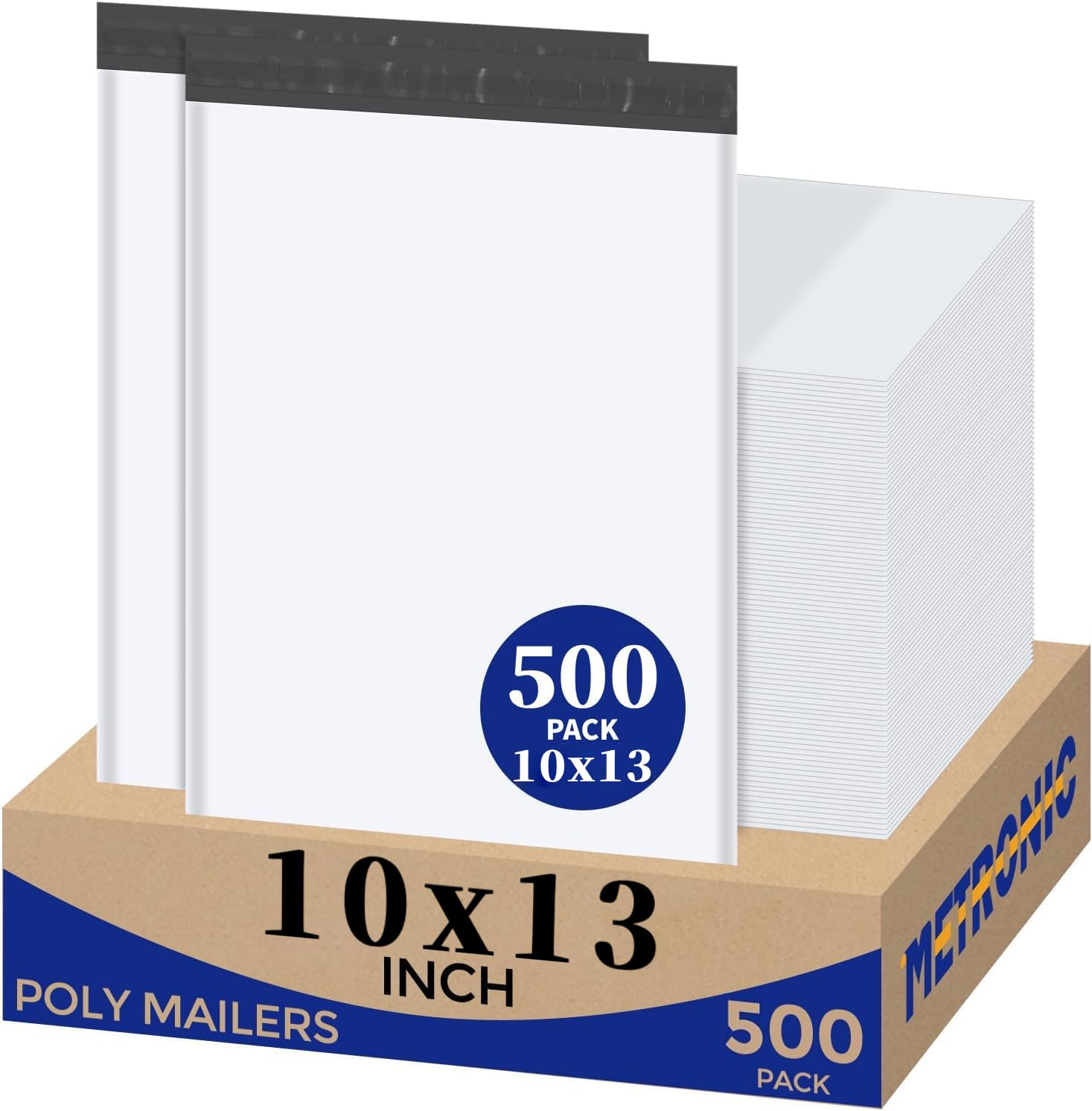 Photo 1 of Metronic Poly Mailers 10x13 Inch 500 Pack Shipping Bags for Clothes Bulk,Self Adhesive Shipping Envelopes for Small Business,Waterproof Mailers Poly Bags for Shipping,Packaging Mailing Bags White