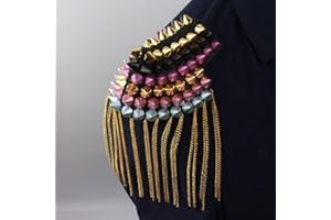 1pc Metal Fringe Epaulet - Rock-Chic Statement Piece for DIY Jacket & Vest Decor, Performance & Gothic Style Apparel