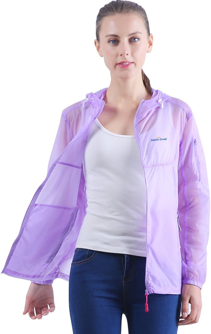 Sidiou Group Spring Summer Thin Breathable Quick Dry Jacket Men Women Lightweight Fishing Running Cycling Jackets Waterproof UPF40+ Anti UV Sun Protection Clothing Skin Coat