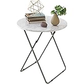 Fleecy day Tv Trays Folding Tray Table Dinner Tray Table Round, Snack Eating Trays Table for Living Room with No Assembly Req