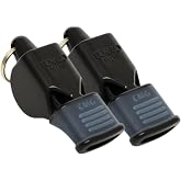Fox 40 Mini Official CMG Cushioned Mouth Grip Pealess Whistle &amp; Lanyard (2-Pack)