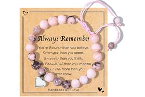 Chuchoter To My Daughter/Granddaughter/Niece Bracelet,Sweet Heart Natural Stone Beaded Bracelet For girl,Birthday Christmas Valentines Graduation Gifts for girl